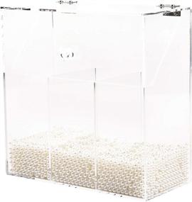 img 1 attached to 💄 MUZILAN Acrylic Makeup Brush Holder: Large Capacity Organizer with Dustproof Lid, 3 Drawers, and Pearls - Clear Vanity Storage Solution