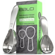 ☕ balci - stainless steel coffee scoop set (1&amp;2 tbsp, 15ml and 30ml) precision measuring spoons for coffee, tea, sugar, flour and more! logo