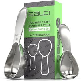 img 4 attached to ☕ BALCI - Stainless Steel Coffee Scoop Set (1&amp;2 Tbsp, 15ml and 30ml) Precision Measuring Spoons for Coffee, Tea, Sugar, Flour and More!