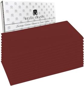 img 4 attached to 🍷 BELLE CHANTE Роскошные хлопковые салфетки - Натуральная ткань из ответственного производства, 100% хлопок, 20 x 20 дюймов, крупные, идеально подходят для обеда, мероприятий, свадеб - Дюжина, Вино