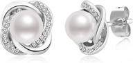 bcrown freshwater cultured pearl earrings logo