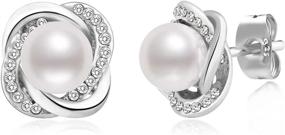 img 4 attached to Bcrown Freshwater Cultured Pearl Earrings