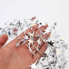 img 2 attached to Shimmering Silver Star Tinsel Garlands - 75 FT, 3 Pack: Perfect Christmas Tree & Party Decorations by CCINEE