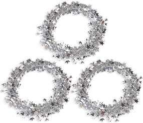 img 4 attached to Shimmering Silver Star Tinsel Garlands - 75 FT, 3 Pack: Perfect Christmas Tree & Party Decorations by CCINEE