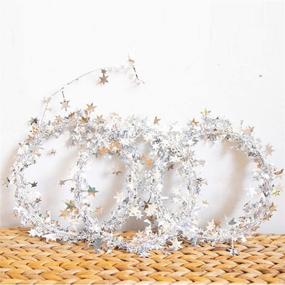 img 3 attached to Shimmering Silver Star Tinsel Garlands - 75 FT, 3 Pack: Perfect Christmas Tree & Party Decorations by CCINEE