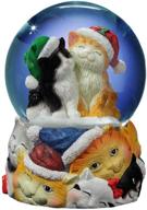 🎶 музыкальное снежное шарике: рождественские коты от компании "san francisco music box company". логотип