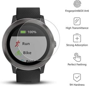 img 3 attached to 💥 3-пакет закаленного стекла с защитой экрана Garmin Vivoactive 3 | Твердость 9H | Антицарапин | Без пузырей | Антиотпечатки | Легкая установка