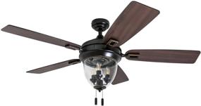 img 4 attached to 🍯 Honeywell Ceiling Fans 50615-01 Glencrest Indoor & Outdoor Ceiling Fan - LED Edison Bulbs - ETL Damp Rated - Aged Teak/Dark Walnut Blades - 52”, Espresso Bronze