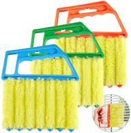 🪟 efficient hand-held window venetian blind cleaner - mini duster brush tool for dusting shutters, shades, and air conditioners (3 colors, 3 pieces) logo