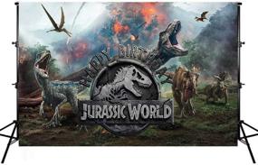 img 4 attached to 🦖 Dinosaur Backdrops: Immersive Jurassic World Happy Birthday Photography Backdrop - Enhance Your Celebration with 5X3ft Jurassic Era Background Banner Cake Table Decor by Mohoto