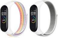 🌈 нейлоновый ремешок для xiaomi mi band 3/4/5/6 - радужный/ракушечный заменяемый ремешок на запястье логотип