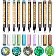 🖋 wax seal pen set, onwinpor metallic marker pens for wax stamps, decorating wax seals, and wedding invitation envelopes - ideal tool for wax sealing beads and sticks (10 colors) logo