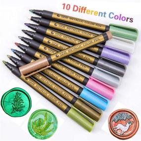 img 1 attached to 🖋 Wax Seal Pen Set, ONWINPOR Metallic Marker Pens for Wax Stamps, Decorating Wax Seals, and Wedding Invitation Envelopes - Ideal Tool for Wax Sealing Beads and Sticks (10 Colors)