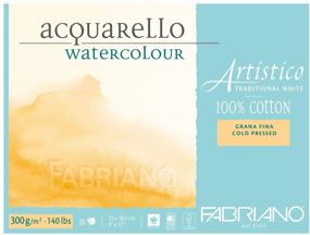 img 1 attached to 🎨 Fabriano Artistico Cold Press 140 lb. Traditional White Watercolor Paper Block - 9x12" (20 Sheets)