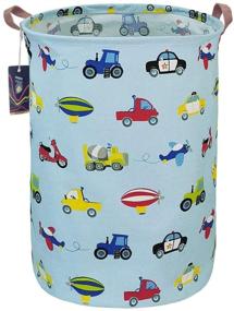 img 4 attached to 🚗 HKEC 19.7’’ Waterproof Foldable Storage Bin for Laundry Hamper, Organizer Basket for Toy Bins, Gift Baskets, Bedroom, Clothes, Baby Hamper (Car) - Dirty Clothes Laundry Basket, Canvas