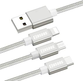 img 3 attached to 🔌 COSOOS Мульти USB кабель: 2 кабеля для iPhone, 1 USB Type C, 1 Micro USB - 4 коротких кабеля для зарядки - совместимо с iPhone, Android, Samsung - зарядная станция