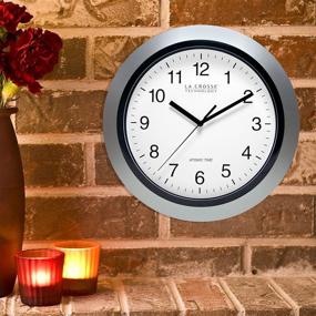 img 1 attached to ⏰ La Crosse Technology Atomic Analog Wall Clock (10 inch, Silver): Precision Timekeeping at its Finest!