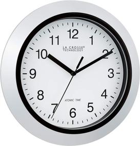 img 2 attached to ⏰ La Crosse Technology Atomic Analog Wall Clock (10 inch, Silver): Precision Timekeeping at its Finest!