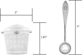 img 1 attached to 2-Pack Ultra Fine Loose Leaf Tea Ball Infuser Strainer Steeper with Tea Scoop, Drip Trays, and Long Chain Handle for Easy Brewing of Fine Teas, Spices, and Seasonings.