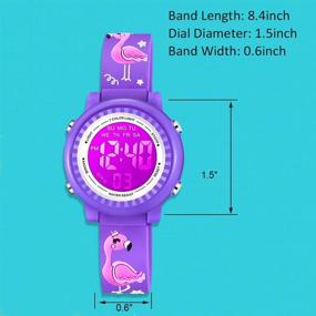 img 1 attached to Venhoo Watches Waterproof Kids Purple Flamingo