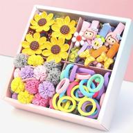 🎀 nface 74 pc baby hair ties and clips: cotton toddler hair accessories for girls and kids - multicolor small seamless hair bands elastic ponytail holders logo