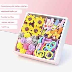 img 3 attached to 🎀 NFACE 74 Pc Baby Hair Ties and Clips: Cotton Toddler Hair Accessories for Girls and Kids - Multicolor Small Seamless Hair Bands Elastic Ponytail Holders