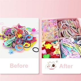 img 2 attached to 🎀 NFACE 74 Pc Baby Hair Ties and Clips: Cotton Toddler Hair Accessories for Girls and Kids - Multicolor Small Seamless Hair Bands Elastic Ponytail Holders