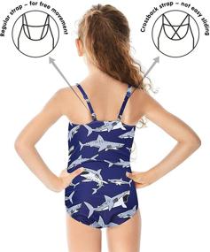 img 1 attached to 👙 Goodstoworld Girls' One-Piece Bandage Swimsuit with Crossback - Novelty Swimwear, Ages 3-12