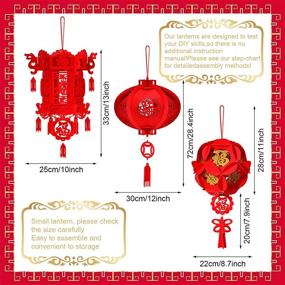 img 3 attached to 🏮 Chinese Lucky Red Fu Lanterns - Set of 6 Chinese Spring Festival Lanterns for Chinese New Year, Wedding, or Celebration - Hanging Decorative 3D Lanterns