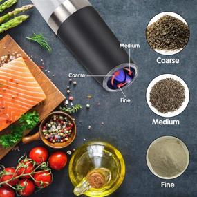 img 1 attached to 🧂 IEBIYO Electric Gravity Salt and Pepper Grinder Set: Battery-Operated, Adjustable Ceramic Coarseness for Pepper, Himalayan Salt & More