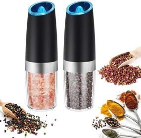 img 4 attached to 🧂 IEBIYO Electric Gravity Salt and Pepper Grinder Set: Battery-Operated, Adjustable Ceramic Coarseness for Pepper, Himalayan Salt & More