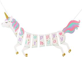 img 3 attached to Magical Unicorn Party Decorations: 🦄 Happy Birthday Banner, Hanging Swirls & Supplies