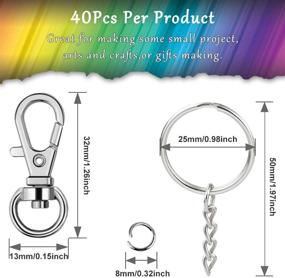 img 1 attached to 120Pcs Stainless Steel Split Key Rings with Swivel Snap Hook Set, 🔑 Chain and Jump Rings Included for Keychain Lanyard, Jewelry, DIY Crafts Supplies (40Pcs Each)