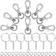 120pcs stainless steel split key rings with swivel snap hook set, 🔑 chain and jump rings included for keychain lanyard, jewelry, diy crafts supplies (40pcs each) logo