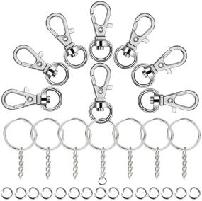 img 4 attached to 120Pcs Stainless Steel Split Key Rings with Swivel Snap Hook Set, 🔑 Chain and Jump Rings Included for Keychain Lanyard, Jewelry, DIY Crafts Supplies (40Pcs Each)