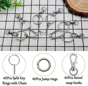 img 3 attached to 120Pcs Stainless Steel Split Key Rings with Swivel Snap Hook Set, 🔑 Chain and Jump Rings Included for Keychain Lanyard, Jewelry, DIY Crafts Supplies (40Pcs Each)