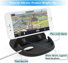 img 3 attached to 📱 Silicone Car Phone Holder Mount Cradle - Anti-Slip Dashboard Mat for Various Dashboards, Compatible with iPhone, Samsung, Android Smartphones, GPS - Car Pad Stand