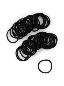 img 4 attached to 💇 Heliums Small Black Hair Elastics: 2mm Mini 1 Inch Sized Hair Ties for Kids, Braids, and Fine Hair - 48 Count Pack