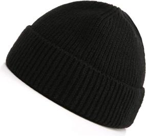 img 4 attached to DOANNOTIUM Wool Short Beanie Winter Fisherman Watch Hat Cuffed Knit Warm Skull Trawler Cap for Men Women, ideal for SEO