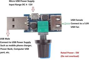 img 3 attached to NOYITO USB Fan Speed Controller with Stepless Speed Regulation & Switch, 4-12V to 2.5-8V, 5W, Pack of 2