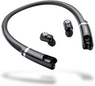 doltech t20 true wireless earbuds: bluetooth 5.0 headphones with charging neckband and cvc 8.0 noise canceling - ipx7 waterproof, built-in mic (black) logo