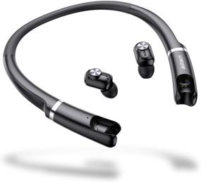 img 4 attached to Doltech T20 True Wireless Earbuds: Bluetooth 5.0 Headphones with Charging Neckband and CVC 8.0 Noise Canceling - IPX7 Waterproof, Built-in Mic (Black)