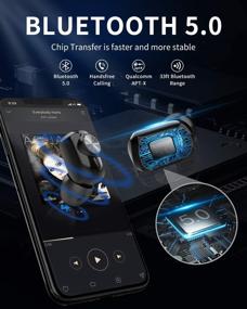 img 3 attached to Doltech T20 Настоящие беспроводные наушники: Bluetooth 5.0 наушники с зарядным шнуром и функцией подавления шума CVC 8.0 - водонепроницаемость по стандарту IPX7, встроенный микрофон (черный)