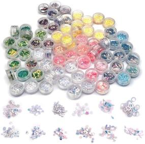 img 4 attached to OBSEDE 72 Bottles Art Glitter Flat Supplies: Colorful Fillers for Resin Jewelry & Craft Decoration