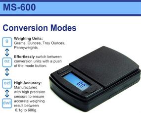 img 3 attached to 📏 American Weigh Scales Fast Weigh MS Series High-Precision Digital Pocket Weight Scale, 600g x 0.1g (Model MS-600-BLK)