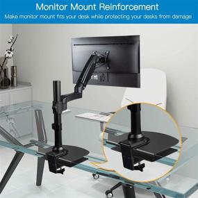 img 1 attached to 🔩 Reinforcement Plate for Thin and Glass Tabletops - HUANUO Steel Mount with Steel Bracket Plate and C Clamp Installation, Ideal for Fragile Tables