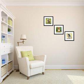 img 3 attached to 12x12 Square Wood Picture Frame, Matted to Fit 8x8 or 12x12 Photos Without Mat, Black