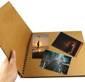 img 1 attached to 📸 UPlama 12x12 Inch Hardcover Kraft Scrapbook Photo Album with Blank Pages for Wedding Guests, Square Spiral Bound Sketchbook with Cardboard Cover, 50 Sheets and 200GSM