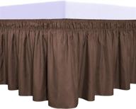 🛏️ threads collection 12" drop 600 thread count egyptian quality easy-on/easy-off bed skirt - wrinkle & fade resistant - chocolate logo