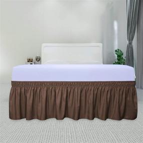 img 3 attached to 🛏️ Threads Collection 12" Drop 600 Thread Count Egyptian Quality Easy-On/Easy-Off Bed Skirt - Wrinkle & Fade Resistant - Chocolate
